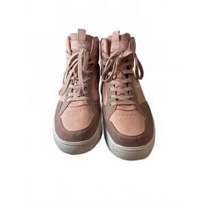 Hurley Breakhigh Shoes Women Size 9 High Top Fashion Sneakers Pink and White